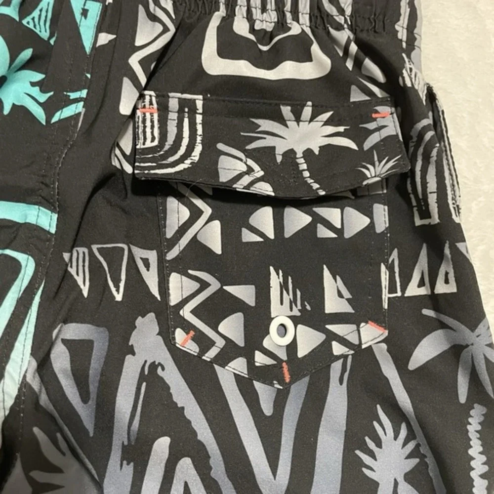 NEW Wonder Nation Shorts Swim Trunks Quick Dry Youth‎ Boys Medium 8 Fish Bone
